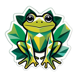 frog geometric SVG PNG design with clean design elements