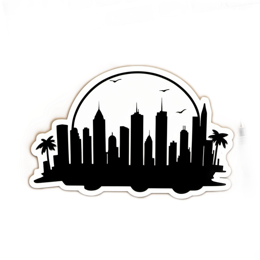 city silhouette black SVG PNG design with clean design elements