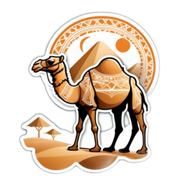 camels desert SVG PNG design with clean design elements