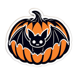 pumpkin bat SVG PNG design with clean design elements