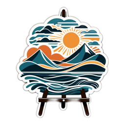 nature sunset mountains SVG PNG design with clean design elements