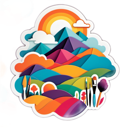 colorful landscape SVG PNG design