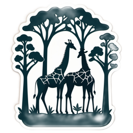 giraffes trees SVG PNG design with clean design elements