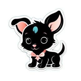 sticker cute black dog SVG PNG design