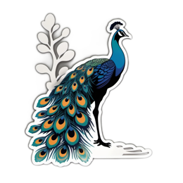 peacock decoration SVG PNG design with clean design elements