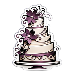 cake flowers floral SVG PNG design with red and purple floral elements