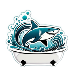 shark bathwater SVG PNG design with clean design elements