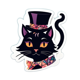 decoration cat sticker SVG PNG design with clean design elements
