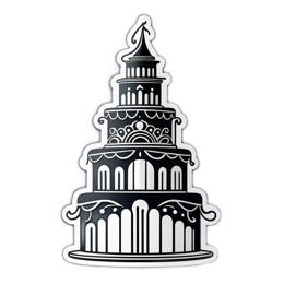 cake black and white SVG PNG design