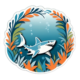 shark underwater life SVG PNG design with clean design elements