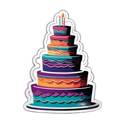 birthday cake colorful SVG PNG design with clean design elements