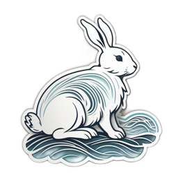 rabbit wave SVG PNG design with clean design elements