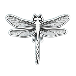 dragonfly drawing SVG PNG design with clean design elements