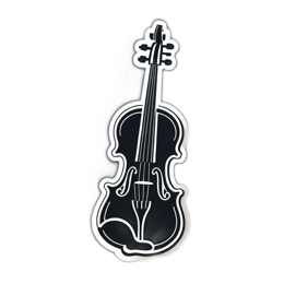 violin sticker SVG PNG design with clean design elements