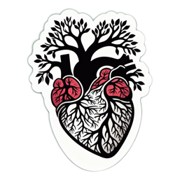 tree heart SVG PNG design with clean design elements
