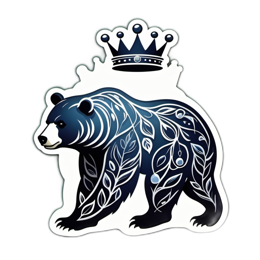 artistic bear crown SVG PNG design