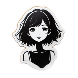 sticker black white portrait SVG PNG design