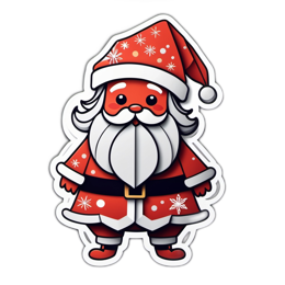 christmas santa sticker SVG PNG design with clean design elements