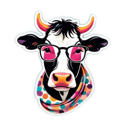 artsy cow sticker SVG PNG design