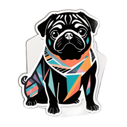 artistic pug sticker SVG PNG design with clean design elements
