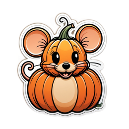 pumpkin mouse sticker SVG PNG design with clean design elements