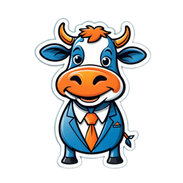 cow cartoon suit SVG PNG design
