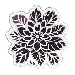 flower leaf SVG PNG design with clean design elements, black and white floral elements