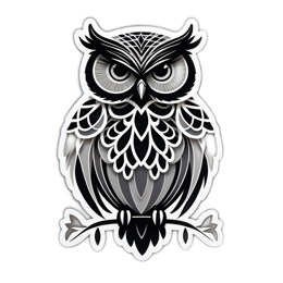 owl blackwhite SVG PNG design with clean design elements