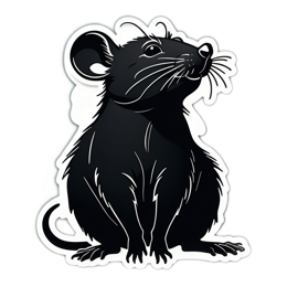 sticker mouse black SVG PNG design with clean design elements