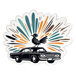 car bird SVG PNG design with clean design elements
