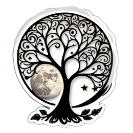 fantasy tree moon SVG PNG design