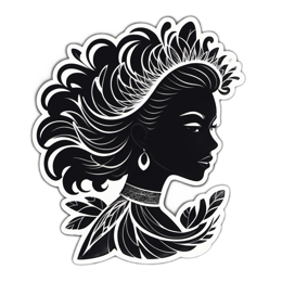 illustration silhouette floral SVG PNG design with clean design elements, black and white floral elements
