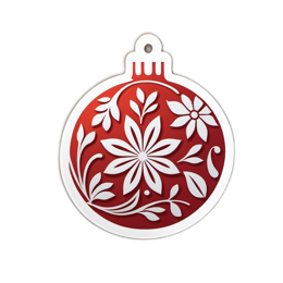 christmas flower SVG PNG design with white and red floral elements