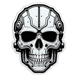skull robotic SVG PNG design with clean design elements