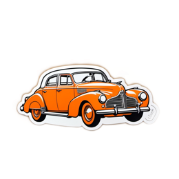 car orange sticker SVG PNG design with clean design elements