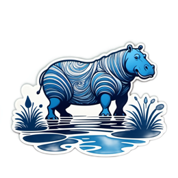 hypnotic hippopotamus SVG PNG design with clean design elements