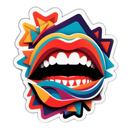 colorful lips SVG PNG design with clean design elements