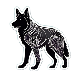 artsy wolf SVG PNG design with clean design elements