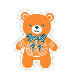 bear orange sticker SVG PNG design