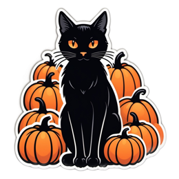blackcat pumpkins SVG PNG design with clean design elements