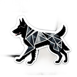 geometric dog sticker SVG PNG design