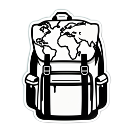 backpack worldmap SVG PNG design with clean design elements