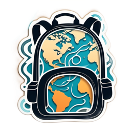 backpack worldmap exploration SVG PNG design