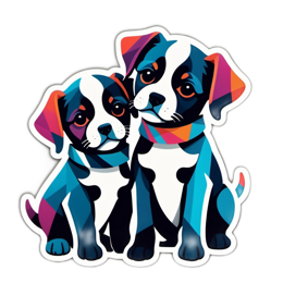 colorful dogs SVG PNG design with clean design elements