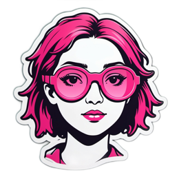 pink hair glasses SVG PNG design