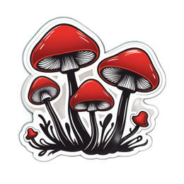 mushrooms red SVG PNG design with clean design elements