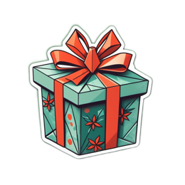 christmas gift floral SVG PNG design with red and green floral elements
