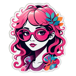 cool girl SVG PNG design with pink floral elements