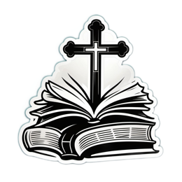 bible cross sticker SVG PNG design with clean design elements