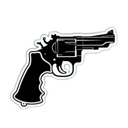 black revolver sticker SVG PNG design with clean design elements